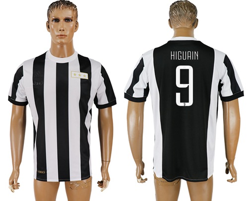 Juventus #9 Higuain 120th Anniversary Soccer Club Jersey